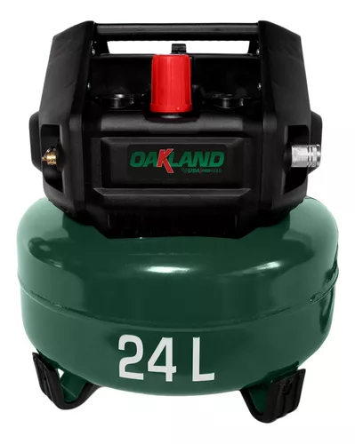 COMPRESOR DE AIRE MAS MANGUERA Y PISTOLA GRAVEDAD 2HP OAKLAND (KITCOM-2024)
