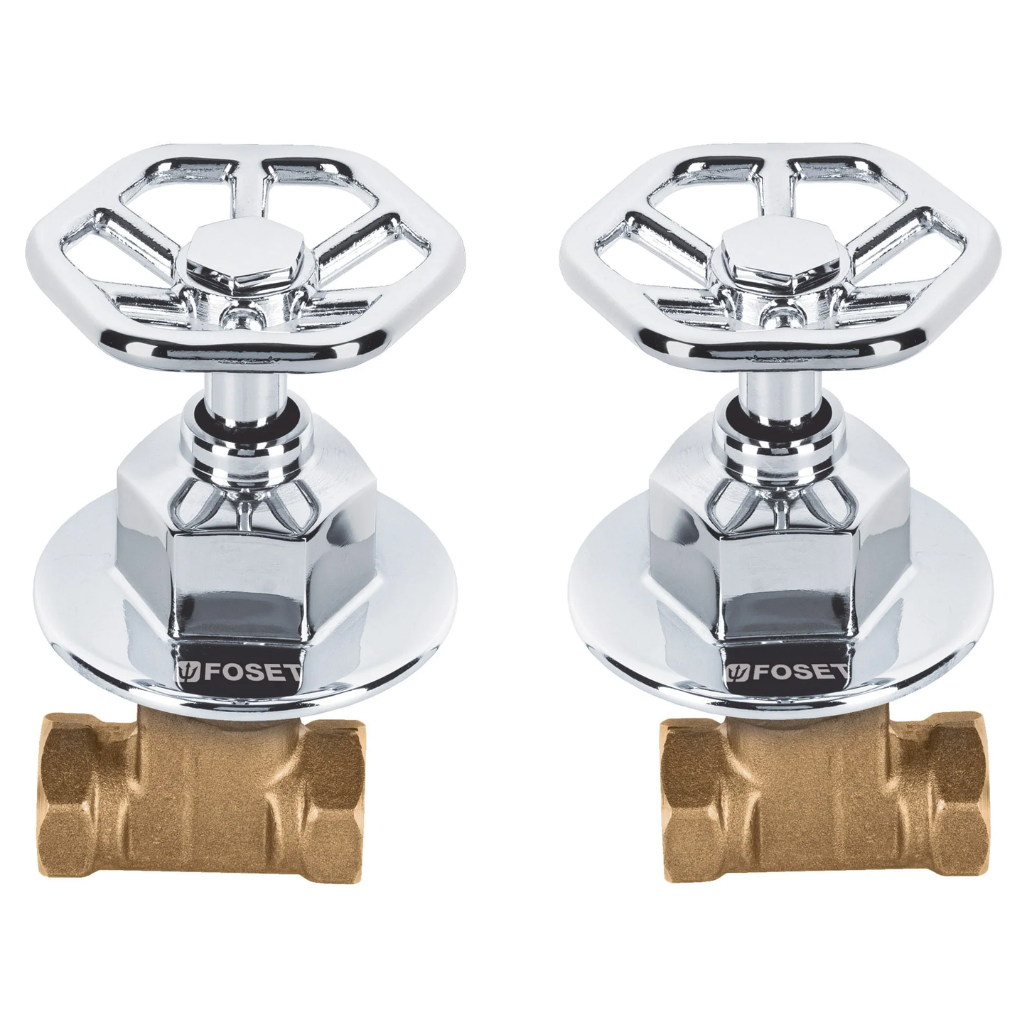 JUEGO MANERALES REDONDOS ROSCABLES P/REGADERA CROMO FOSET (46783) TBE-061