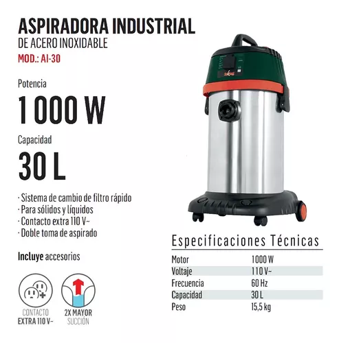 ASPIRADORA PROF OAKLAND 30 LT AI-130 1000 W (OAKAI-30)