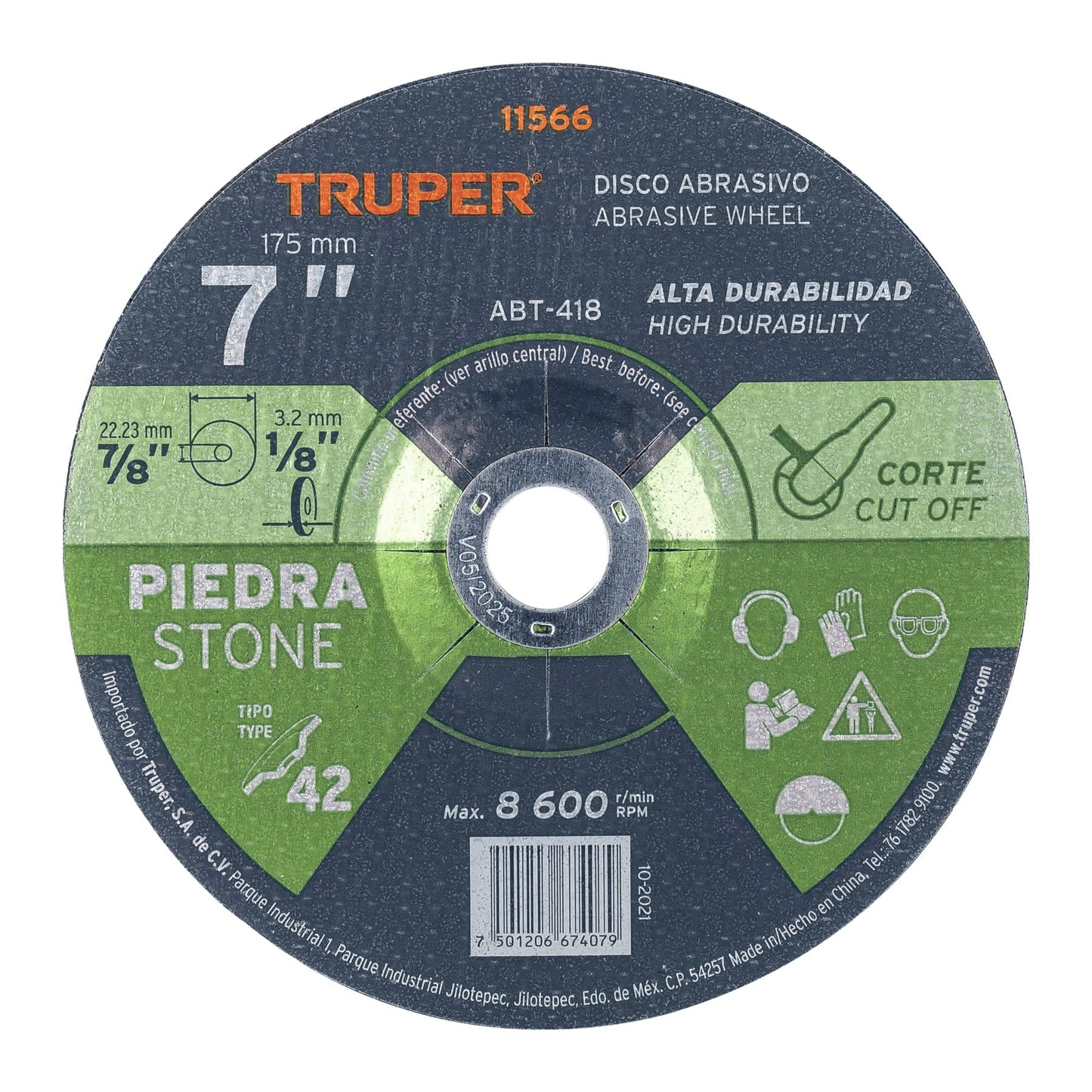 DISCO CORTE PIEDRA TRUPER ALTO RENDIMIENTO 7" (11566) ABT-418 (30)
