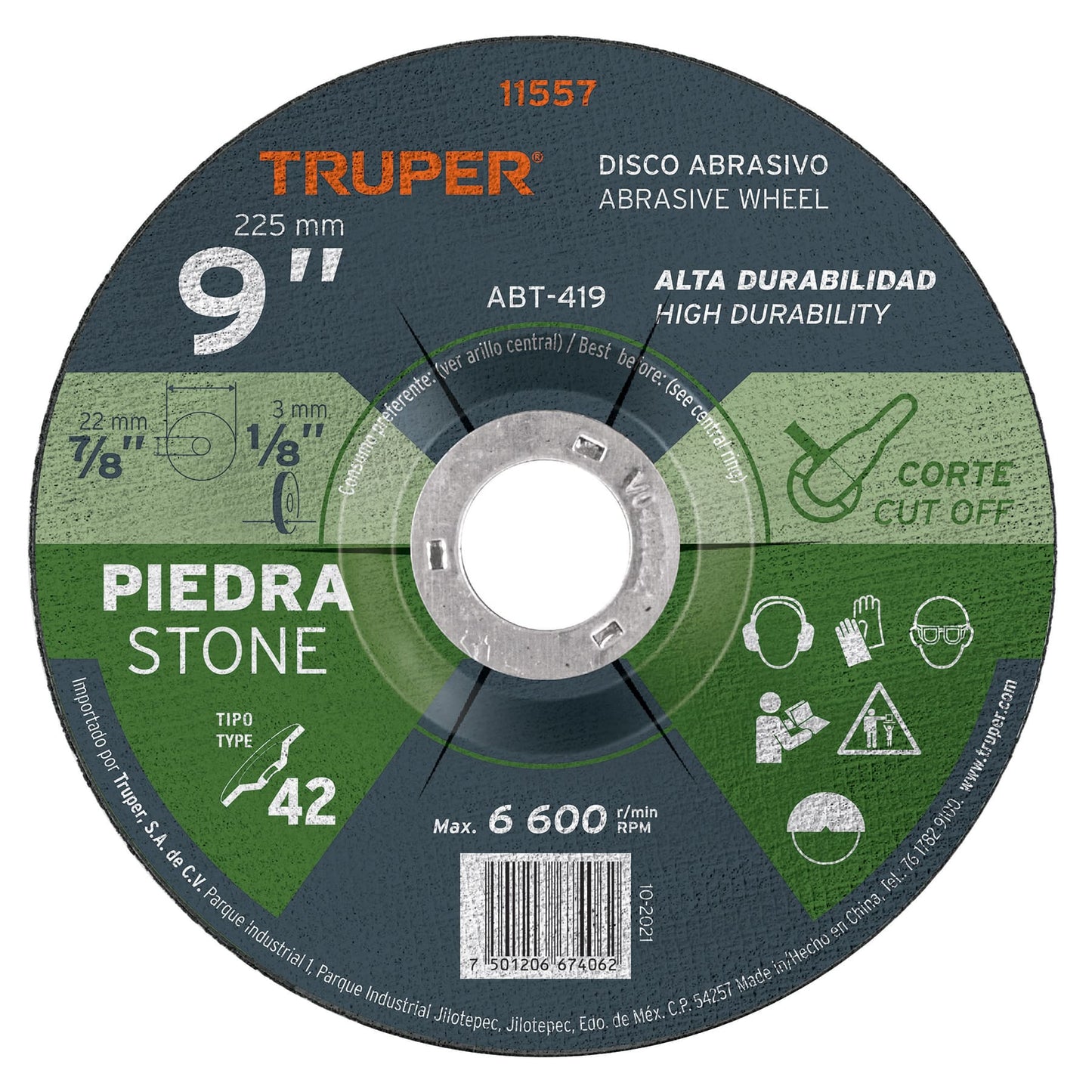 DISCO CORTE PIEDRA TRUPER ALTO RENDIMIENTO 9" (11557) ABT-419 SI