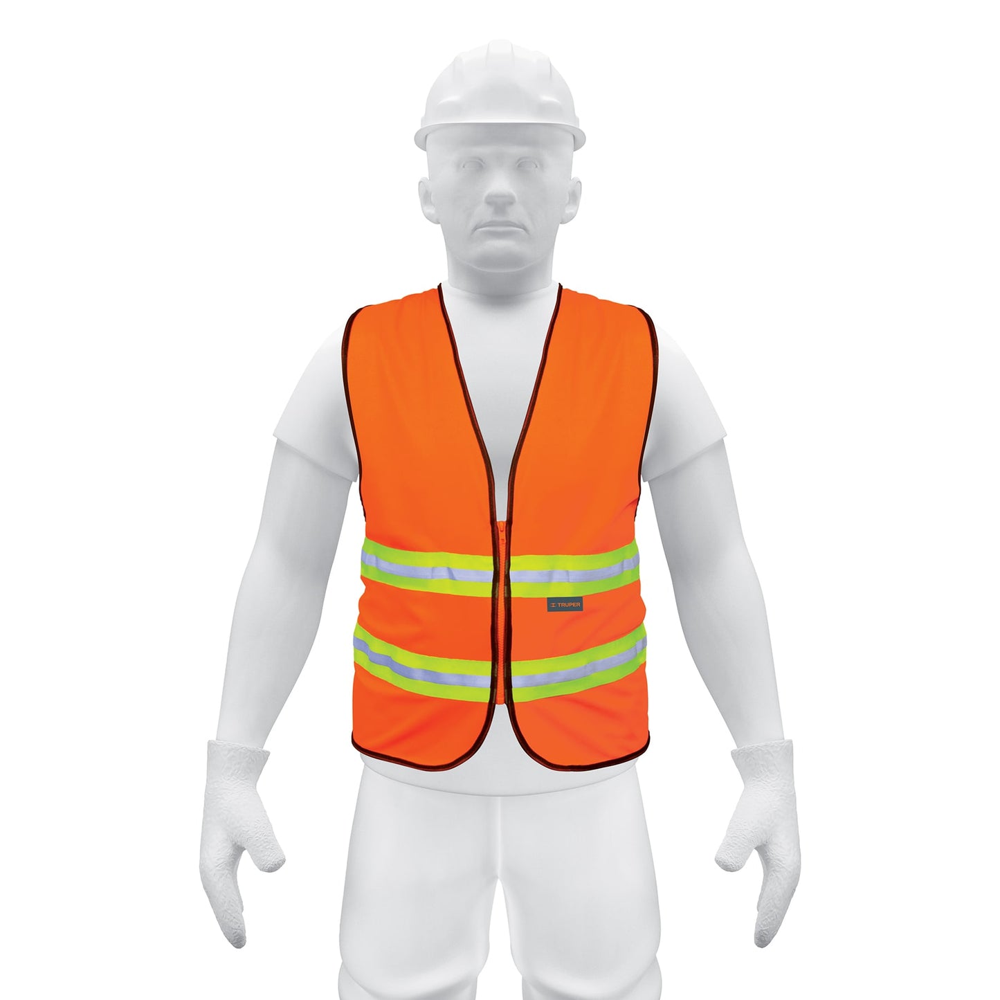 CHALECO DE SEGURIDAD CON CIERRE NARANJA (13473) CHS-600N