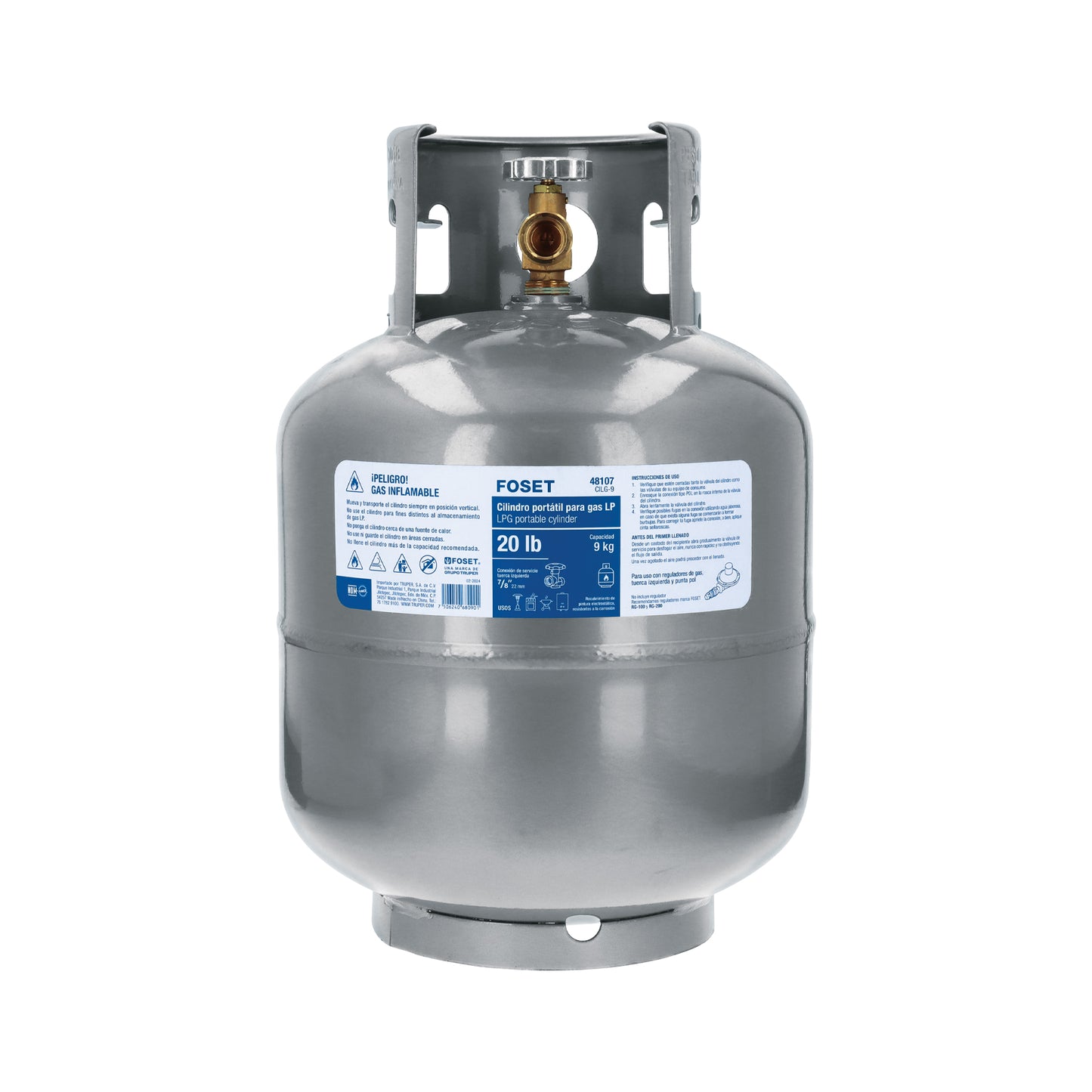 CILINDRO PORTATIL PARA GAS LP 9KG FOSET (48107) CILG-9