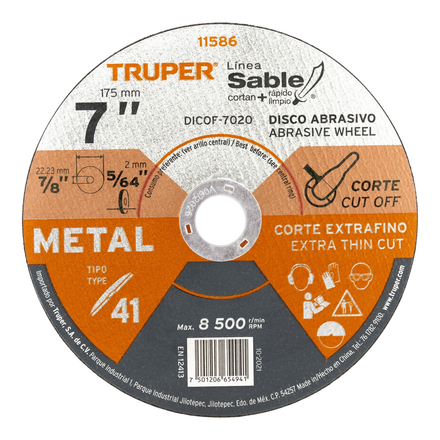 DISCO CORTE METAL EXTRAFINO TRUPER 7" (11586) DICOF-7020