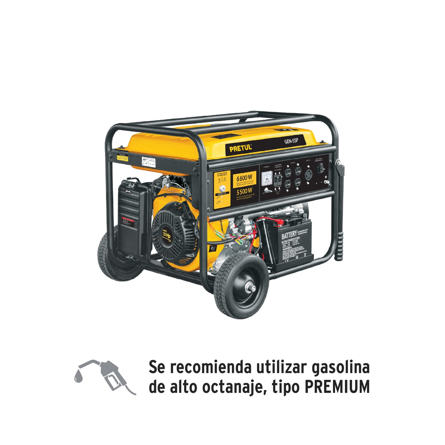 GENERADOR ELECTRICO A GASOLINA 5500 W PRETUL (26035) GEN-55P