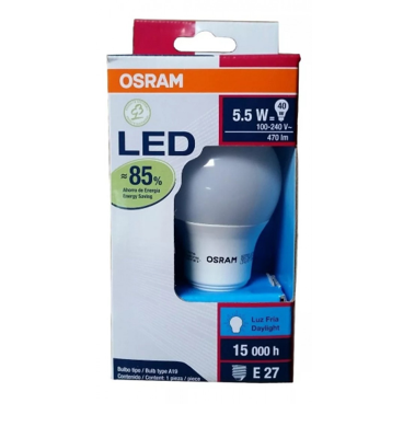 FOCO LED A19 LEDVANCE 5.5W LUZ CALIDA