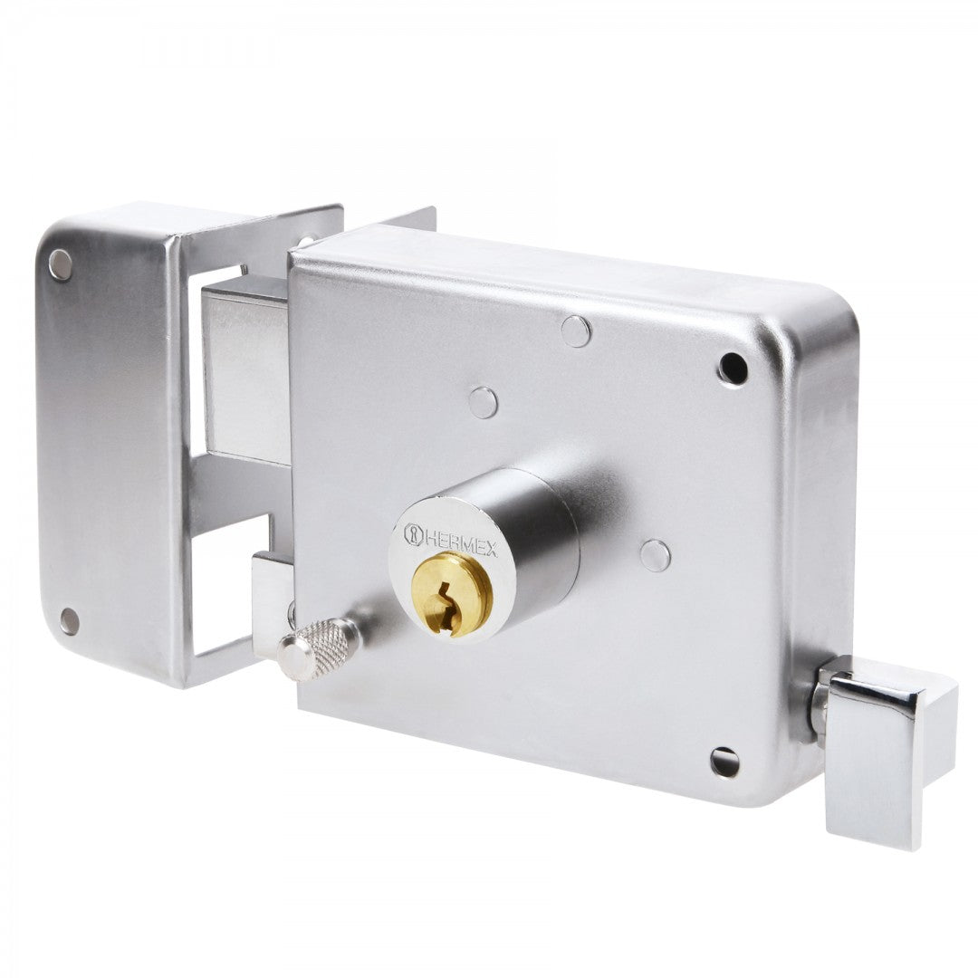 CERRADURA SOBREPONER CLASICA INSTALA-FACIL IZQUIERDA CROMO (43589) CS-75IC