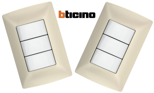 PLACA QUINZIÑO MX MARFIL 3 V + 3 APAGADORES SENCILLO QUINZIÑO MX BLANCO