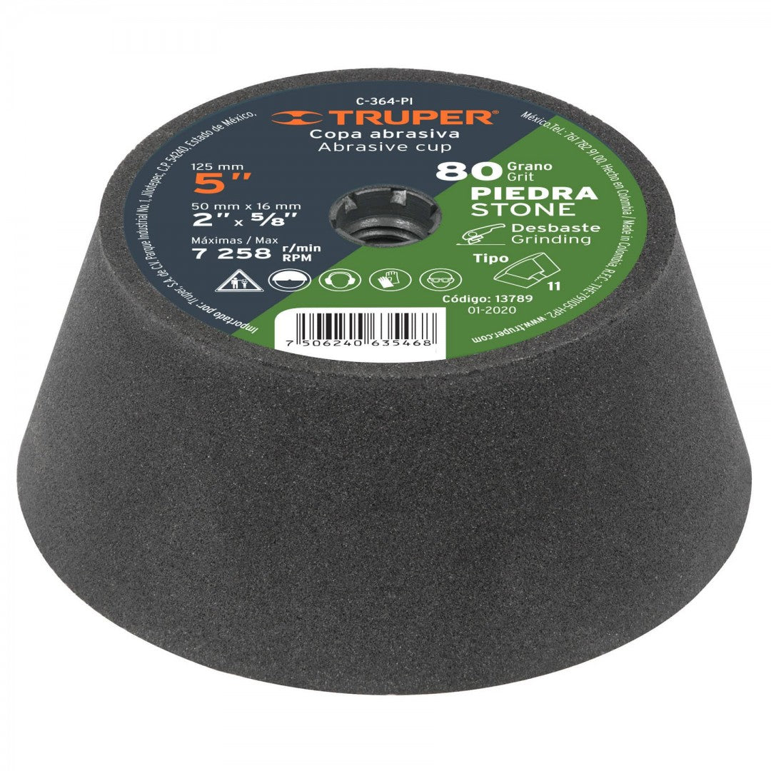 COPA DESBASTE 5" GRANO 80 TRUPER (13789) C-364-PI