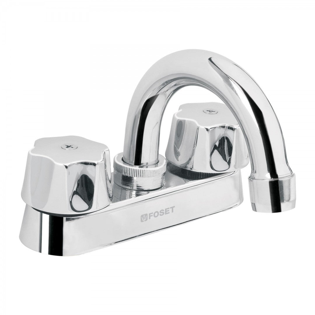 MEZCLADORA P/LAVABO MANERALES METALICOS CUELLO CURVO FOSET (49236) M-050