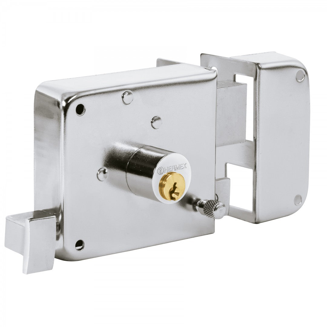 CERRADURA SOBREPONER CLASICA INSTALA-FACIL DERECHA CROMO (43588) CS-75DC