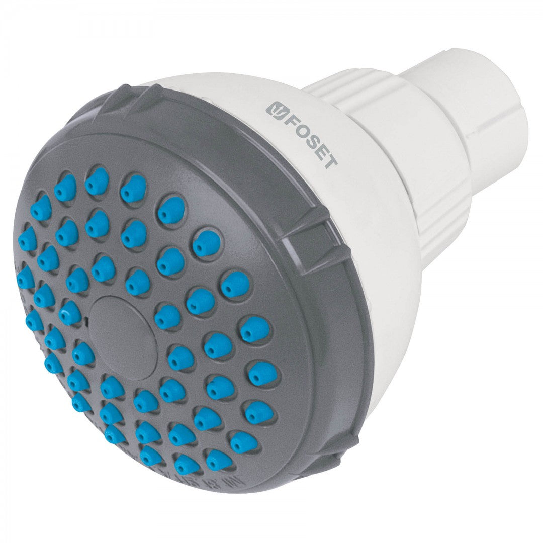 REGADERA REDONDA DE ABS 2-1/2 GRIS-BLANCA S/ BRAZO BASIC (48294) R-516S