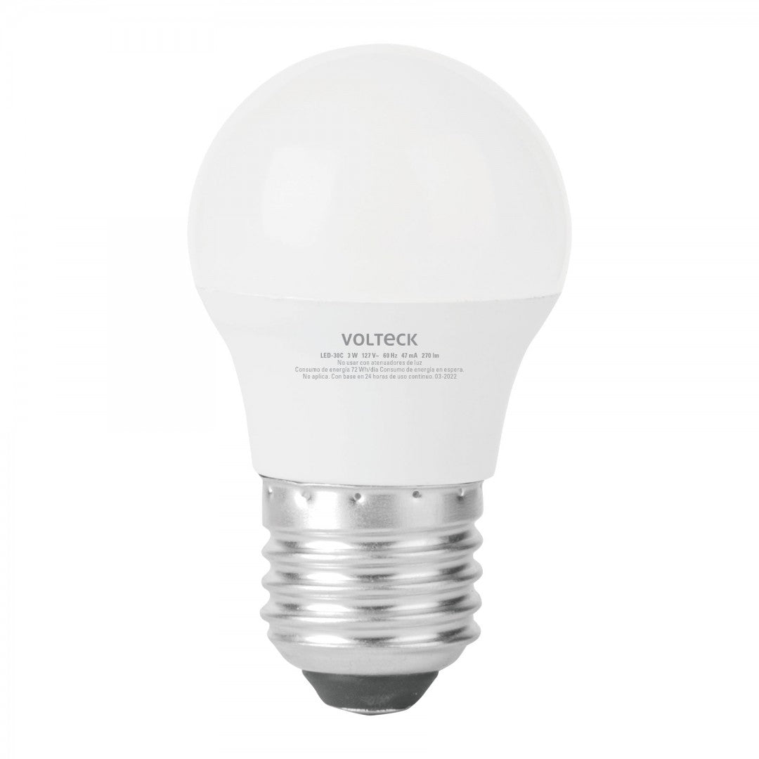 LAMPARA LED A19 3W E27 LUZ CALIDA VOLTECK (46276) LED-30C
