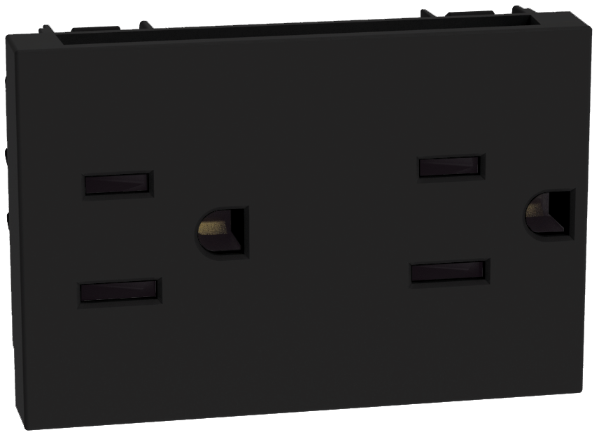 CONTACTO DUPLEX 3 MODULOS QUINZIÑO GO NEGRO JB4188QS