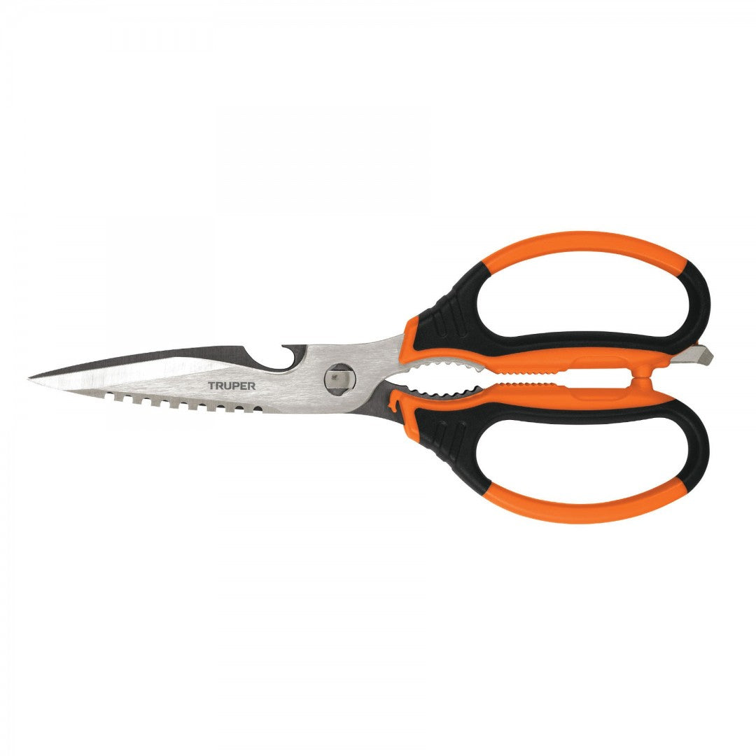 TIJERA MULTIUSOS 8' DE ACERO INOXIDABLE P/COCINA MANGO TPR (100449)TIC-8