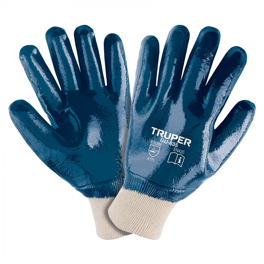 GUANTES RECUBIERTOS CON NITRILOS PUÑO CALCETIN TRUPER (15244) GU-NIT-C