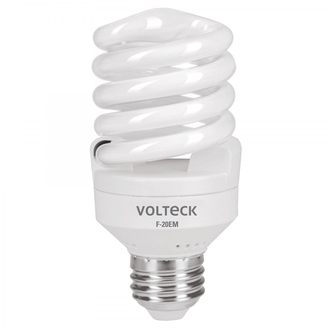 LAMPARA AHORRADORA MINI ESPIRAL 10000 HR VOLTECK (48206) F-20EM 20 WATTS