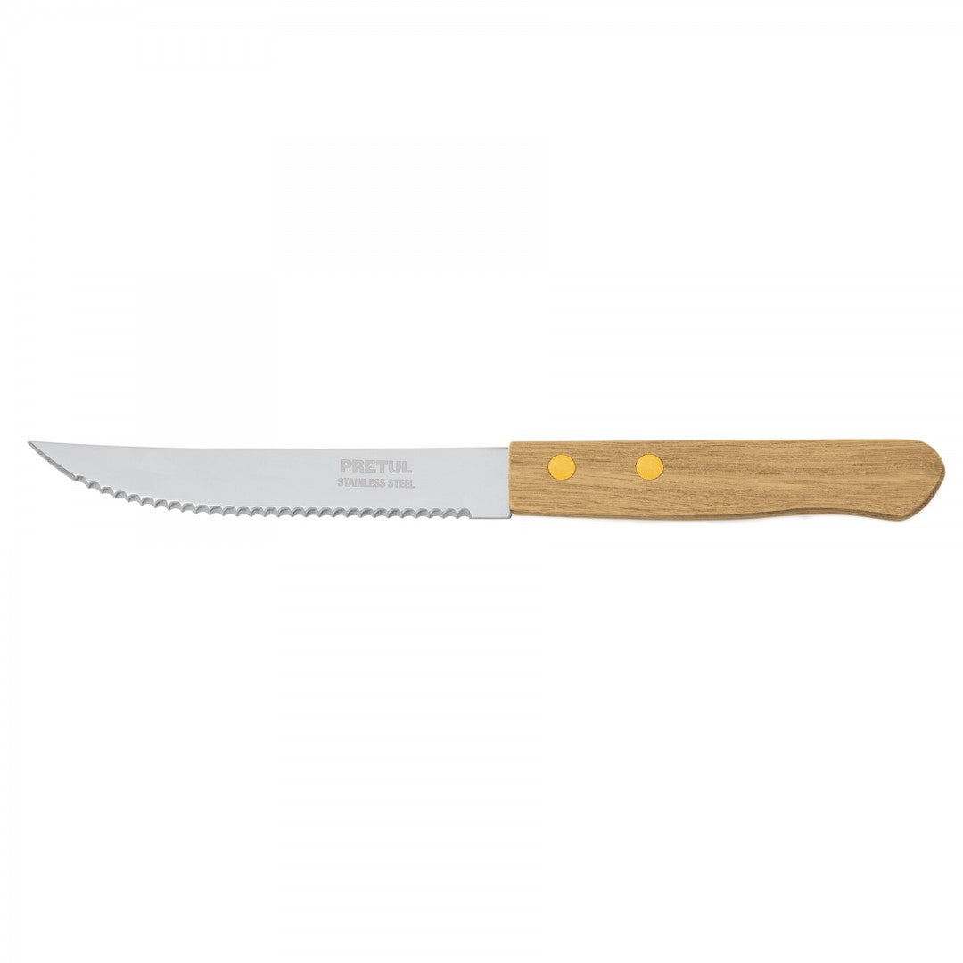 CUCHILLO DE SIERRA PARA ASADO MANGO MADERA PRETUL (23083) CUCH-M52