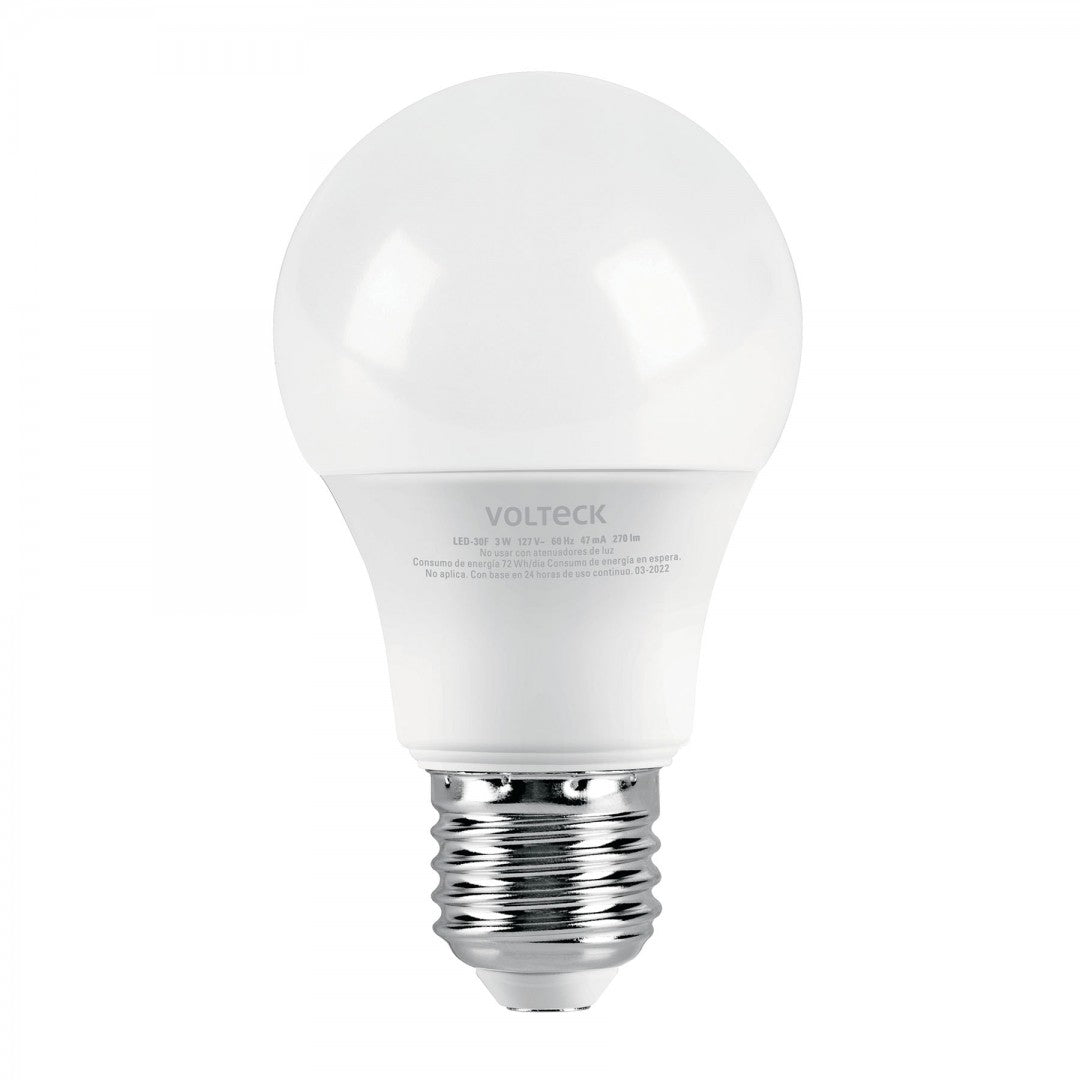 LAMPARA LED A19 3W LUZ DE DIA VOLTECK (46275) LED-30F