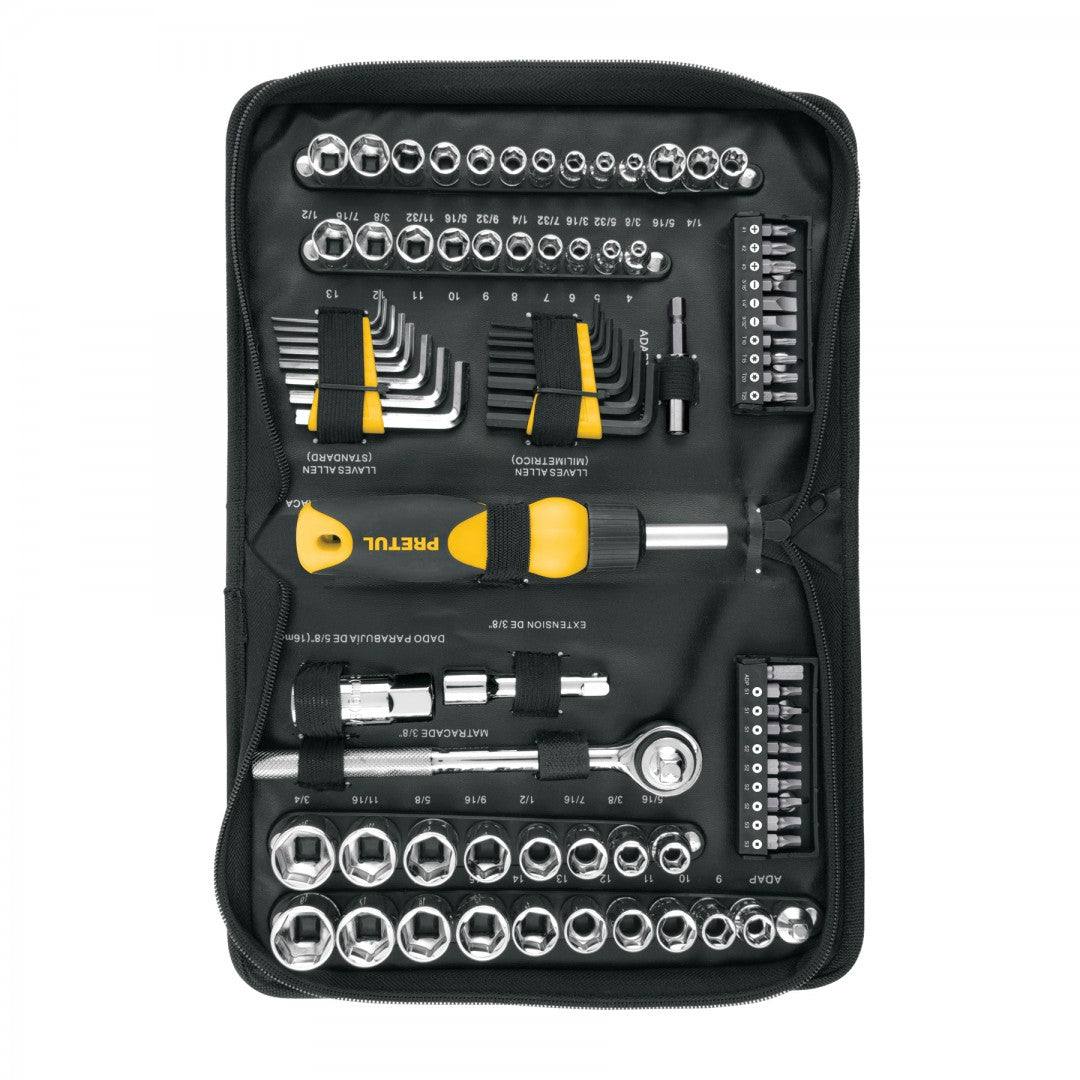 SET DE HERRAMIENTAS PARA MECANICO 85 PZAS PRETUL (22984) SET-85