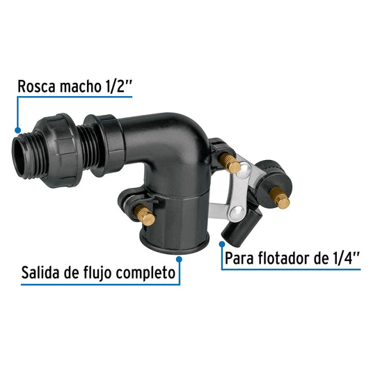 VALVULA DE FLOTADOR DE PLASTICO 1/2" FOSET (48082) VAFLO-1/2P