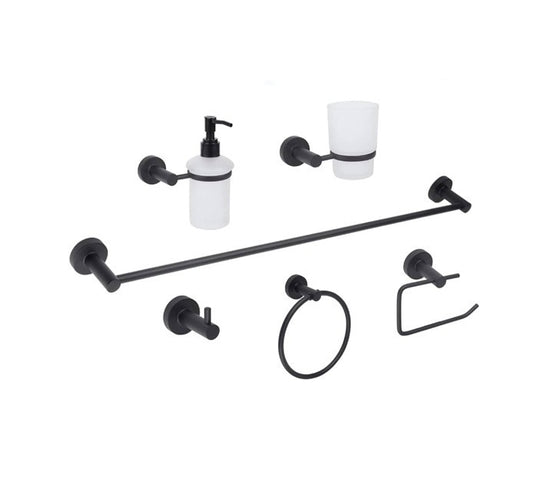 JUEGO DE ACCESORIOS P/ BAÑO 6 PZAS NEGRO DICA 3200.2