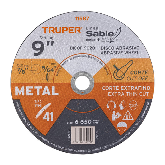DISCO CORTE METAL EXTRAFINO TRUPER 9" (11587) DICOF-9020