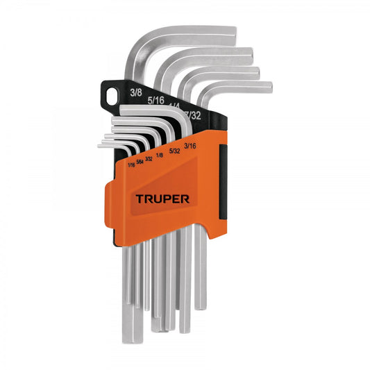 JUEGO DE 10 LLAVES ALLEN 1/16-3/8" ESTUCHE PLASTICO TRUPER (15539) ALL-10P