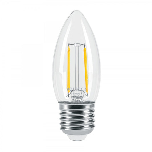 LAMPARA ESTILO ANTIGUO VELA 3W E26 LUZ CALIDA VOLTECK (46212) LED-V3FC