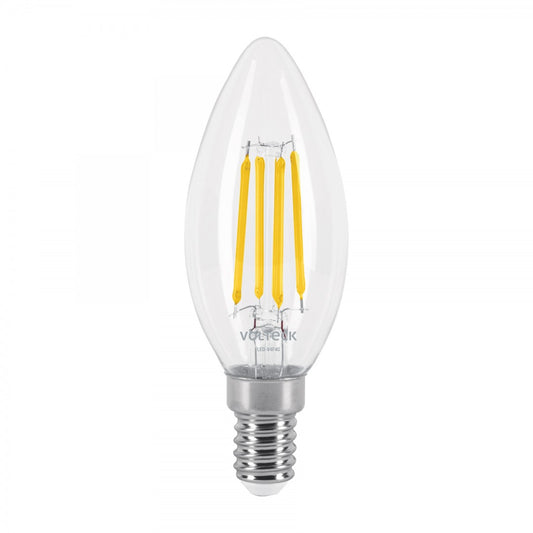 LÁMPARA LED TIPO VELA 4 W CON FILAMENTO BASE E14 LUZ CÁLIDA (48254)LED-V4F4C