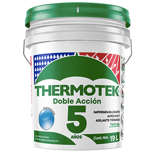 IMPERMEABILIZANTE THERMOTEK FIBERMAX 5 AÑOS BLANCO 19 L – Surpesa