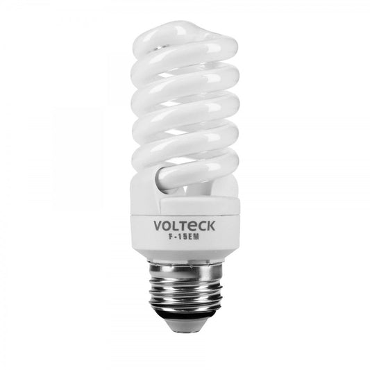 LAMPARA AHORRADORA MINI ESPIRAL 10000 HR VOLTECK (48204) FOMTW-T2-15 15 WATTS