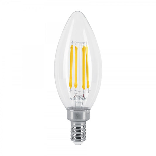 LÁMPARA LED TIPO VELA 4 W CON FILAMENTO BASE E12 LUZ CÁLIDA (48253)LED-V4F2C