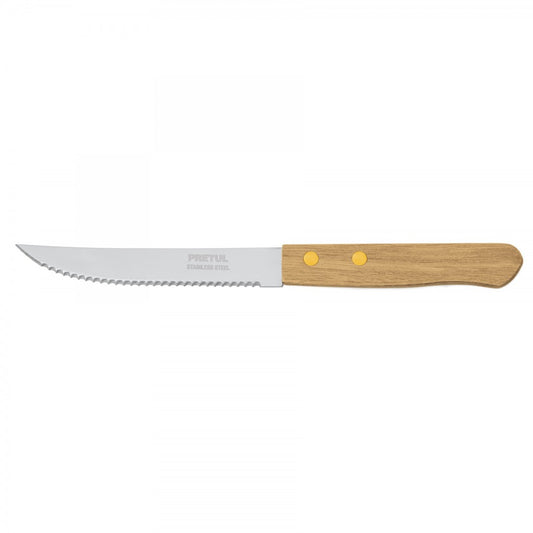 CUCHILLO DE SIERRA PARA ASADO MANGO MADERA PRETUL (23083) CUCH-M52