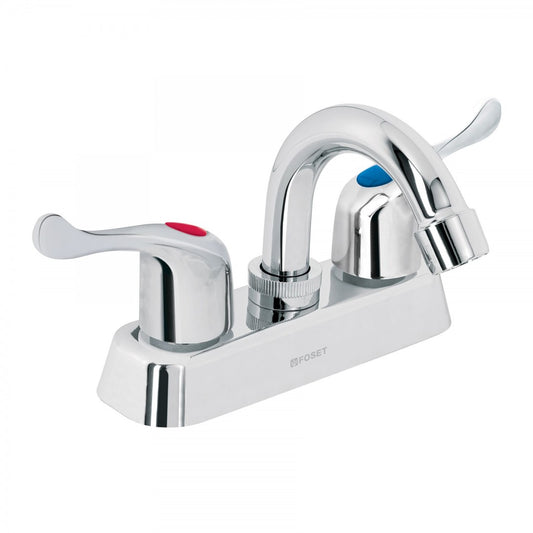 MEZCLADORA PLASTICO LAVABO CUELLO CURVO MANERALES PALANCA FOSET (45512) MP-050P.