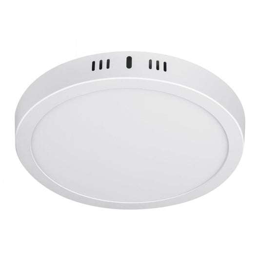 LUMINARIO BLANCO DE LED 18W REDONDO TIPO PLAFON LUZ CALIDA (48258) PLA-207LC