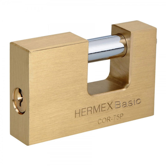 CANDADO DE LATON ANTIPALANCA HERMEX (23512) COR-75P 75 MM