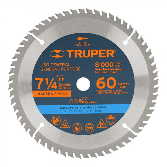 DISCO SIERRA P/ MADERA TRUPER 7 1/4" (18324) ST-760